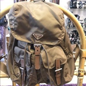 Authentic Prada Vela Nylon Backpack in Rovere